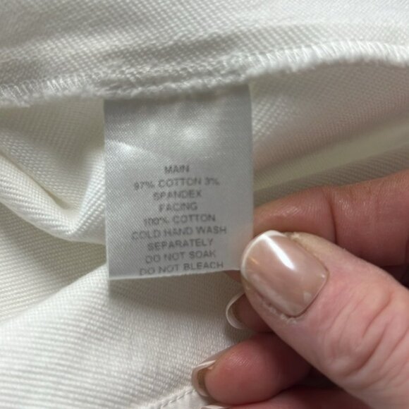 ALPHA60 White Cotton Blend A-Line Midi Length Skirt Size Small - Picture 7 of 9